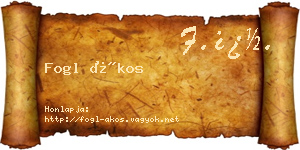 Fogl Ákos névjegykártya