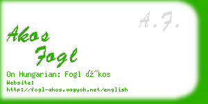 akos fogl business card